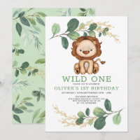 Wild One Lion Green Gold 1er anniversaire fête