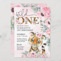 Wild One Little Tiger 1er anniversaire Pink Floral