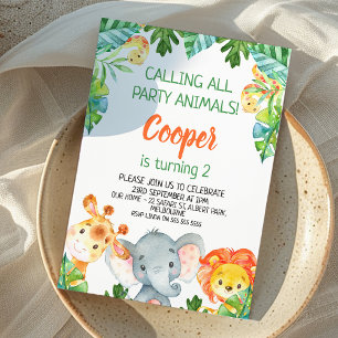 Invitation Wild One Party Animal Safari Anniversaire Invitati