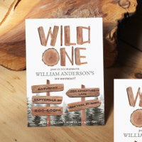 Wild One Rustic Wood Boys 1er anniversaire