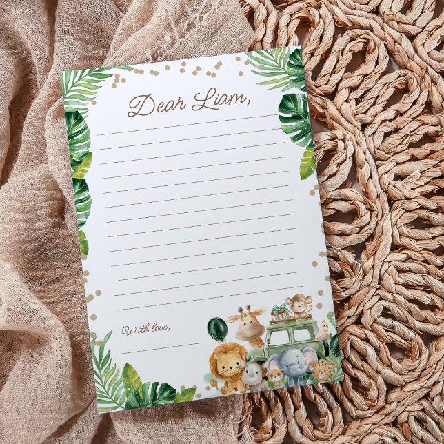 Invitation Wild One Safari 1st Birthday Time Capsule Cards (Créateur téléchargé)