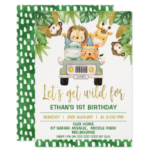 Invitations Faire Part Cartes Anniversaire Animal Theme Zazzle Fr