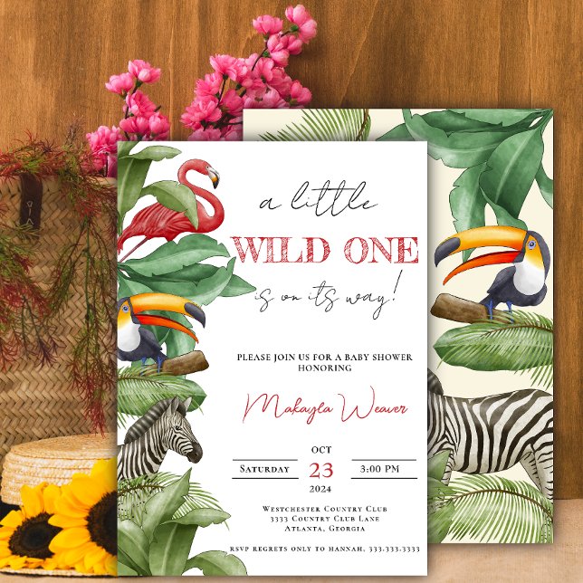 Invitation Wild One Safari Animaux Baby shower garçon (Créateur téléchargé)