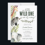 Invitation Wild One Safari Animaux Baby shower garçon<br><div class="desc">Bienvenue dans la nature avec notre Wild One Safari Animals Boy Baby shower Invitation! Si vous prévoyez un baby shower sur le thème du safari pour un petit garçon, cette invitation est parfaite pour vous. Avec des illustrations ludiques d'animaux de safari comme un adorable éléphant, zèbre et girafe, sur fond...</div>