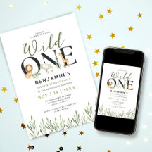 Wild One Safari Animaux Garçon 1er fête d'annivers