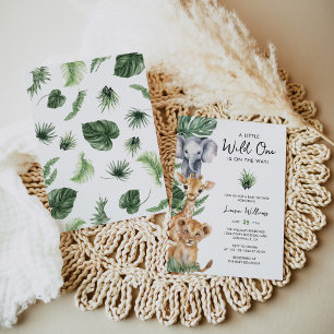 Invitation Wild One Safari Animaux garçon Baby shower Invitat