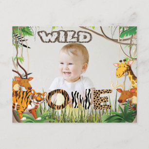 Invitation Wild One Safari Animaux Safari Safari Photo Boy