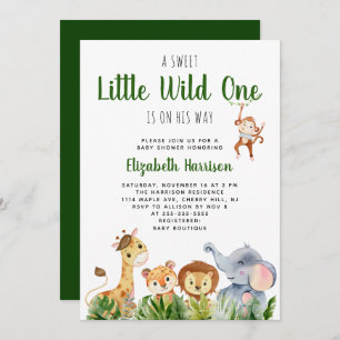 Invitation Wild One Safari bébé garçon douche
