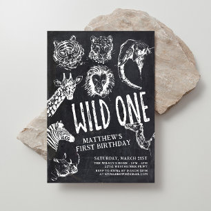 Invitation Wild One Safari Jungle 1er anniversaire