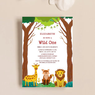 Invitation wild one safari l'anniversaire de l'enfant