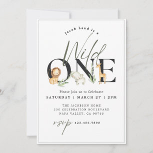 Invitation Wild One Safari premier anniversaire