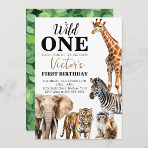 Invitation Wild One Safari premier anniversaire