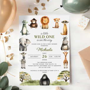 Invitation Wild One Sur Le Chemin Bébé mignon Baby shower Ani