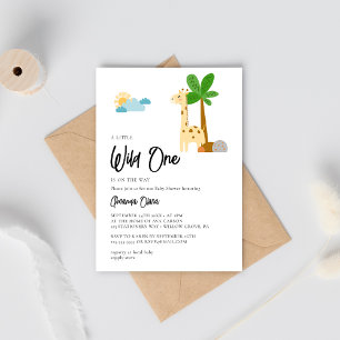 Invitation Wild One Woodland mignon animal Safari Baby shower