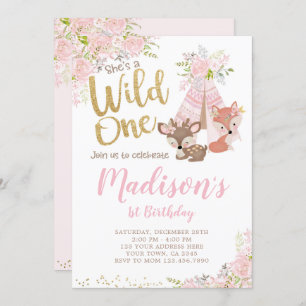 Invitation Wild One, Woodland, Tribal