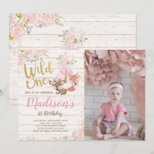 Invitation Wild One, Woodland, Tribal