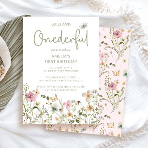 Invitation Wild & Onedering Fleur sauvage 1er anniversaire