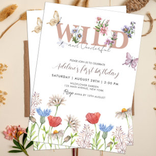 Invitation Wild & Onedering Fleur sauvage 1er Anniversaire mi