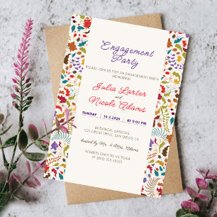 Invitation Wild Rose Woods Exotic Garden Engagement Party