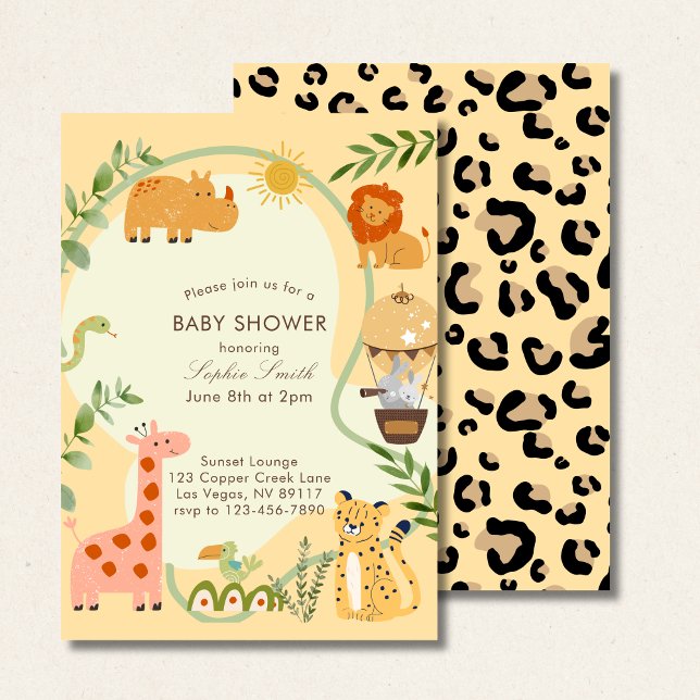 Invitation Wild Safari Adventure Await Baby shower (Créateur téléchargé)