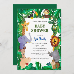 Invitation "Wild Safari Animal Jungle Baby Shower"