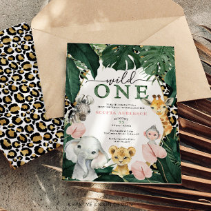 Invitation Wild Safari Jungle Animaux 1er anniversaire Invita