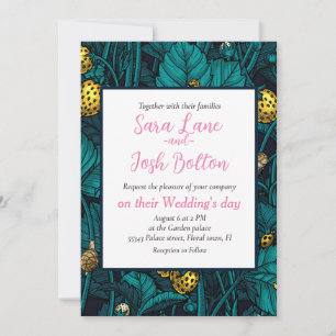 Invitation Wild strawberries, yellow and blue