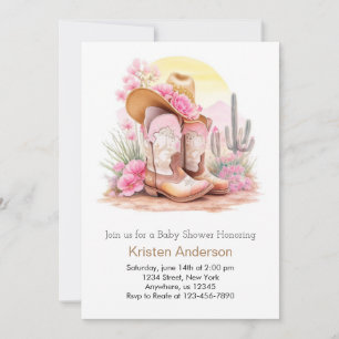 Invitation Wild West Celebration Cowgirl Baby shower