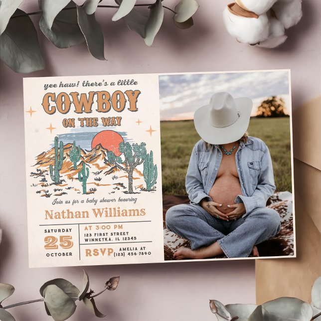 Invitation Wild West Cowboy Baby shower Party Photo (Créateur téléchargé)