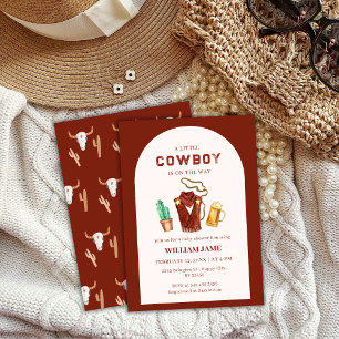 Invitation Wild West Cowboy Cactus Baby shower à la bière