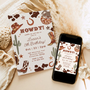 Invitation Wild West Cowboy Country Western Anniversaire Part