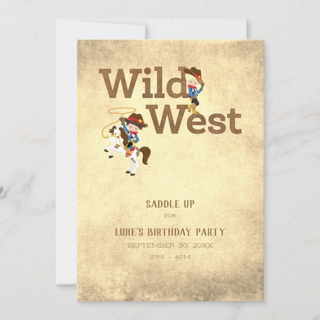 Invitation Wild West Cowboy Cowgirl's Birthday (Devant)