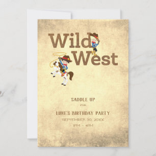 Invitation Wild West Cowboy Cowgirl's Birthday 