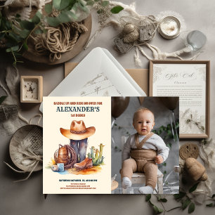 Invitation Wild West Cowboy Premier Rodéo Anniversaire