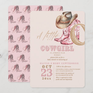 Invitation Wild West Little Cowgirl Baby Girl shower
