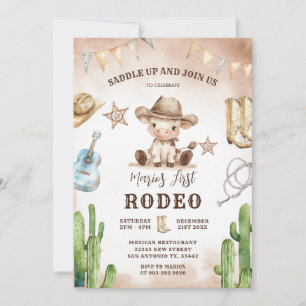 Invitation Wild West Mon premier Rodeo Cowboy Anniversaire