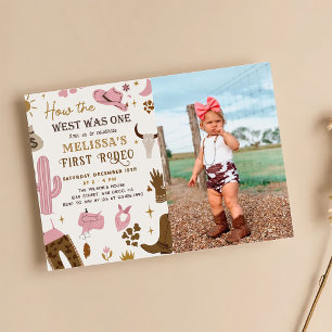 Invitation Wild West Rodeo Cowgirl Ranch Anniversaire Photo