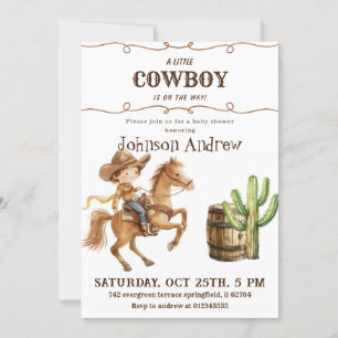Invitation Wild West Rodeo Wester Cow-Boy Baby shower