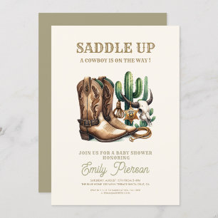 Invitation Wild Western Cactus Girl Baby shower
