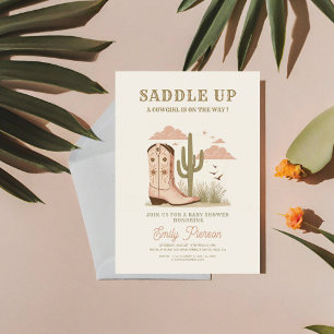 Invitation Wild Western Cactus Girl Baby shower
