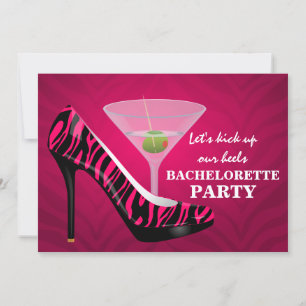 Invitation Wild Zebra High Heel Chaussures Bachelorette Party