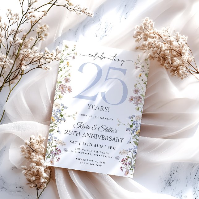 Invitation Wildflower 25e Anniversaire (Créateur téléchargé)