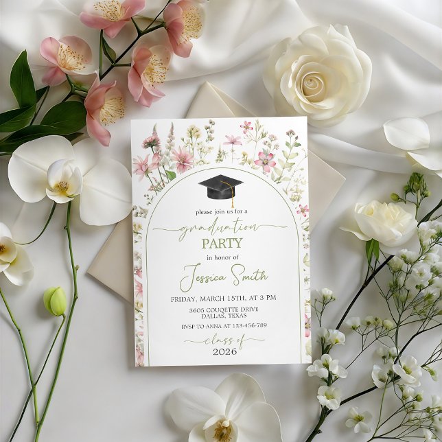 Invitation Wildflower Arch Graduation Invite 2026 (Créateur téléchargé)