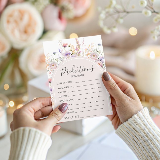 Invitation Wildflower Baby Predictions Game Card (Créateur téléchargé)