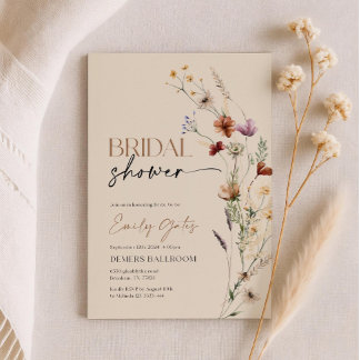 Invitation Wildflower Bridal Shower Invitation, Floral Boho 