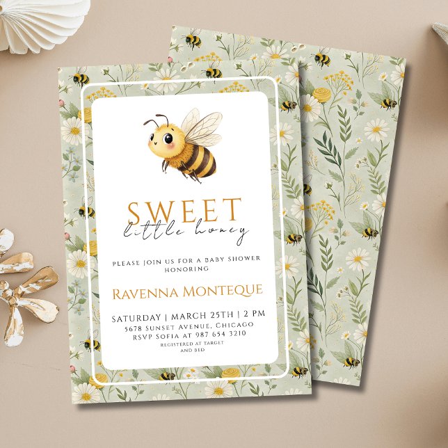 Invitation Wildflower Custom A Sweet Little Honey Baby Shower (Créateur téléchargé)