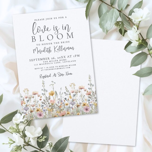 Invitation Wildflower Floral Bridal Shower (Wildflower Floral Bridal Shower Invitation)