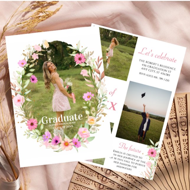 Invitation Wildflower Graduation Party photo (Créateur téléchargé)