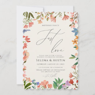 Invitation Wildflower Handscript Nothing Fancy Just Love  