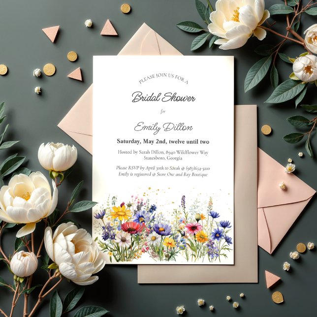 Invitation Wildflower Modern Boho Chic Bridal Shower (Créateur téléchargé)